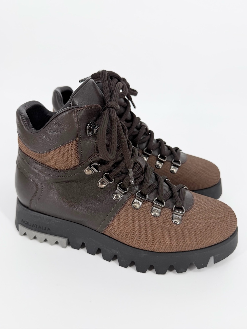 Aquatalia Darya Weatherproof Leather & Fabric Hiking Boot MSRP $525